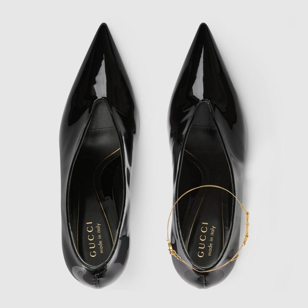 Gucci Leather Décolletté Pumps With Jewel IT 40 Women - Picture 5 of 5